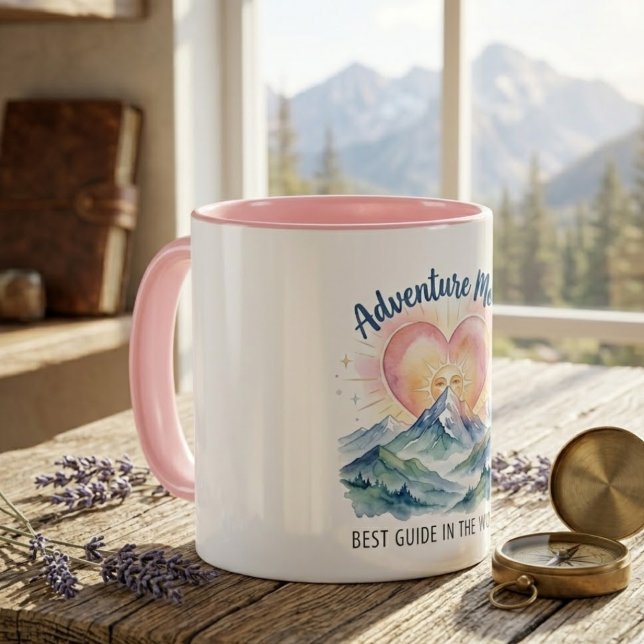 Adventure Mom Watercolor Mountain Mug (Créateur téléchargé)