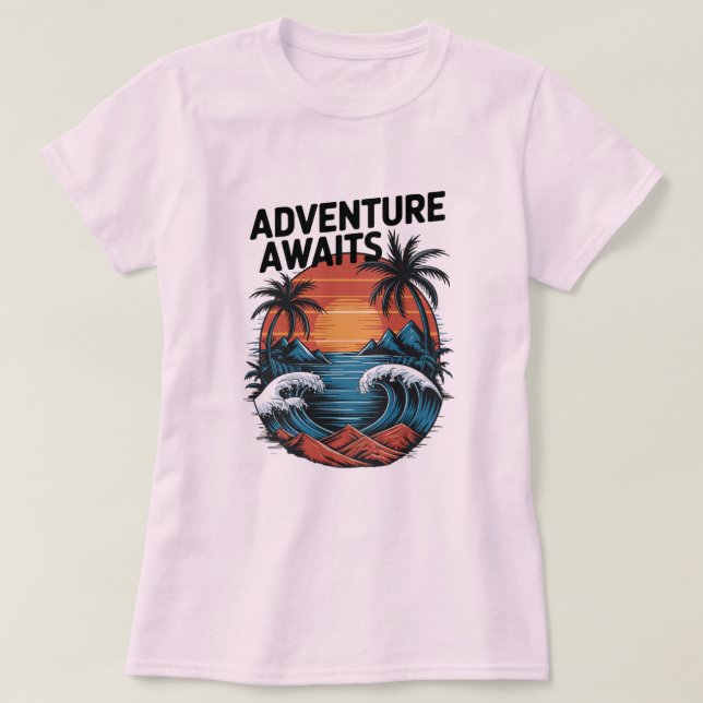  Adventures Await: Bold Exploration T-Shirt Design (Design devant)