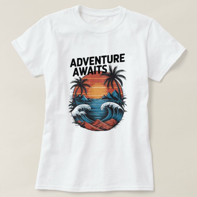  Adventures Await: Bold Exploration T-Shirt Design (Design devant)