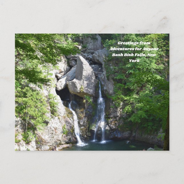 Adventures for Anyone Bash Bish Falls, NY carte po (Devant)