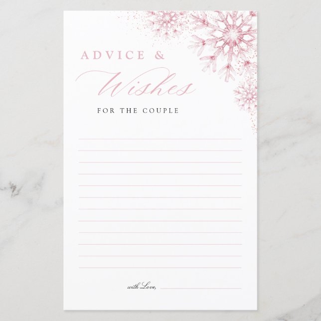 Advice for the Couple Snow in Love Bridal Shower (Devant)