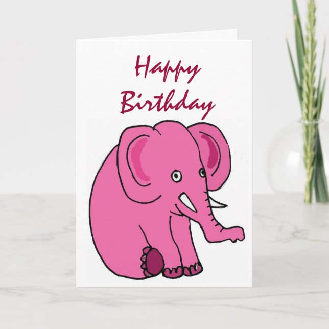 AE- Carte d'anniversaire d'éléphant amusant (Devant)