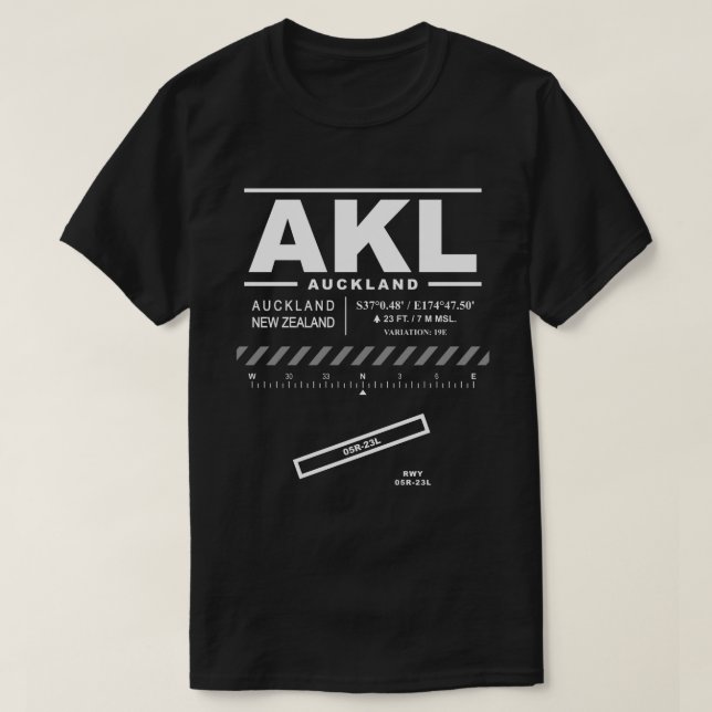 Aéroport d'Auckland AKL T-Shirt (Design devant)