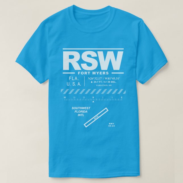 Aéroport de Floride Sud-Ouest RSW T-Shirt (Design devant)
