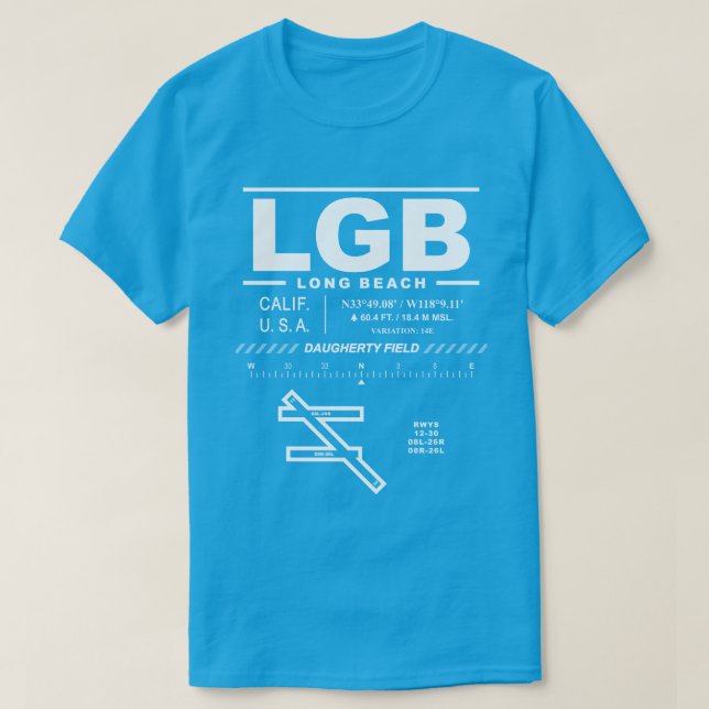 Aéroport de Long Beach - Daugherty Field T-shirt L (Design devant)
