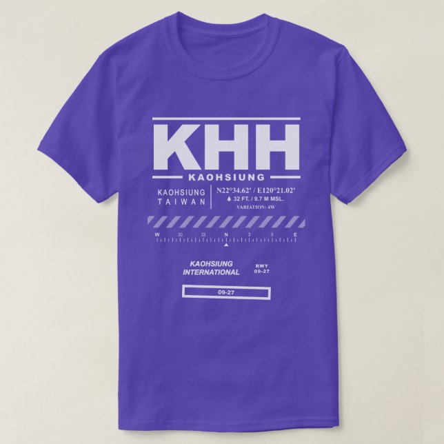 Aéroport international de Kaohsiung KHH T-Shirt (Design devant)