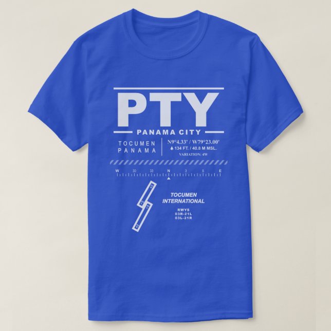 Aéroport international de Tocumen T-Shirt PTY (Design devant)