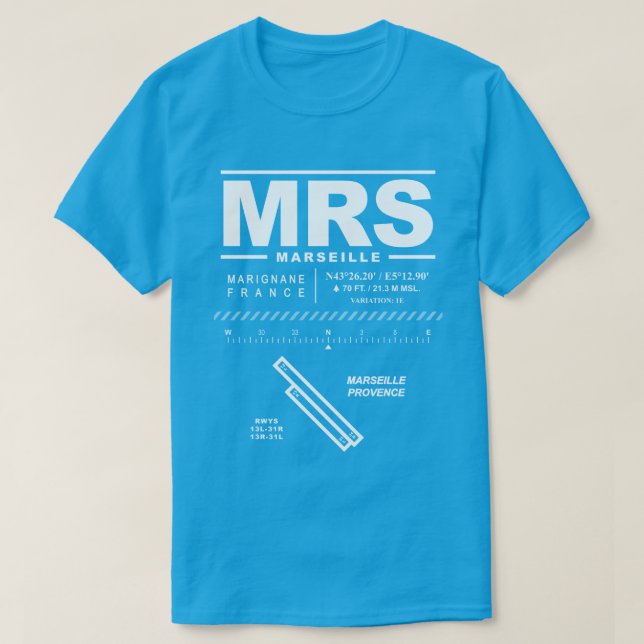 Aéroport Marseille Provence MRS T-Shirt (Design devant)