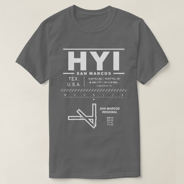 Aéroport régional de San Marcos HYI T-Shirt (Design devant)