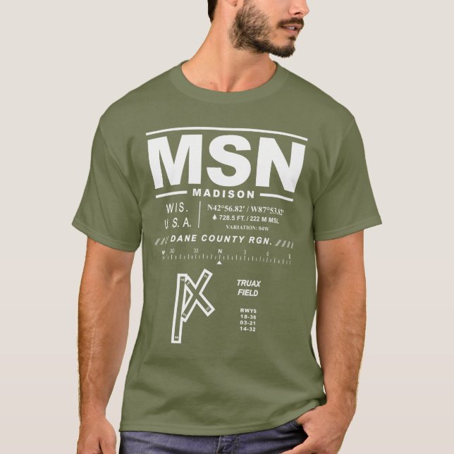Aéroport régional du comté de Dane MSN T-Shirt (Devant)
