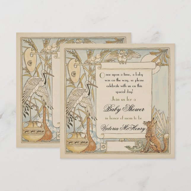 Aesop's Storybook Baby Shower Invitations (Devant / Derrière)