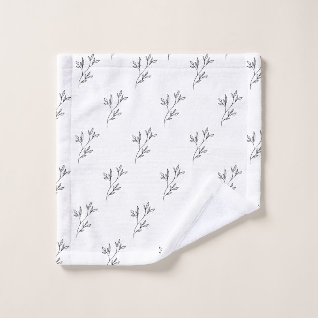 Aesthetic Floral Pattern Towel Set (Gant de toilette)
