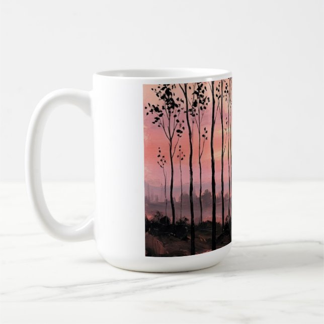Aesthetic Pink Sunset Coffee Mug – Nature Inspired (Gauche)