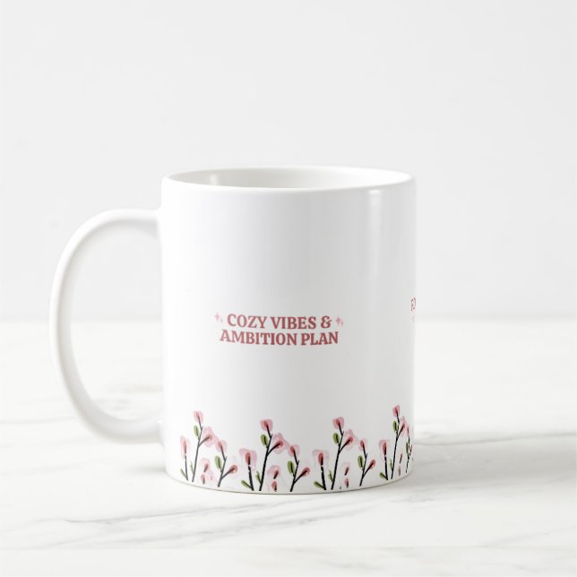 Aesthetic Study Girl Mug Cozy vibes with Floral (Gauche)