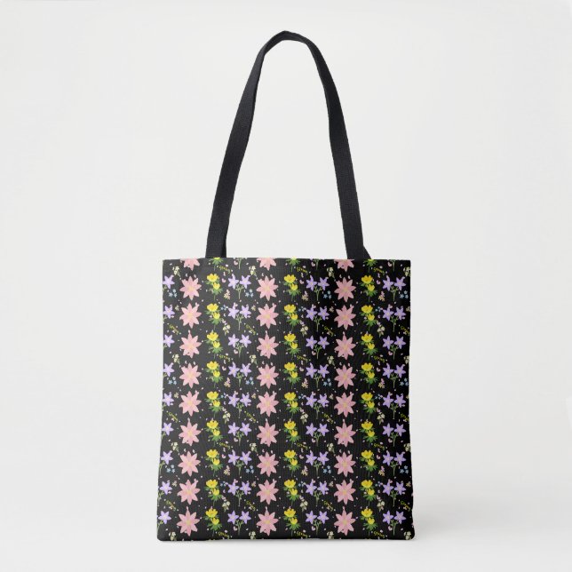 Aesthetic Wildflower Botanical Pattern Tote Bag  (Devant)