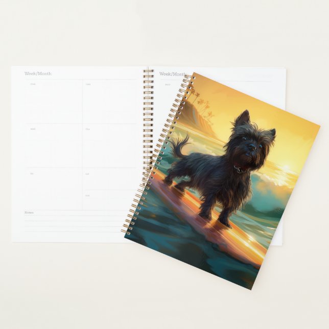 Affenpinscher Beach Surf Peinture (Devant avec enveloppe)