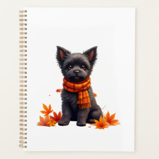 Affenpinscher With Heart Made Of Autumn Leaves