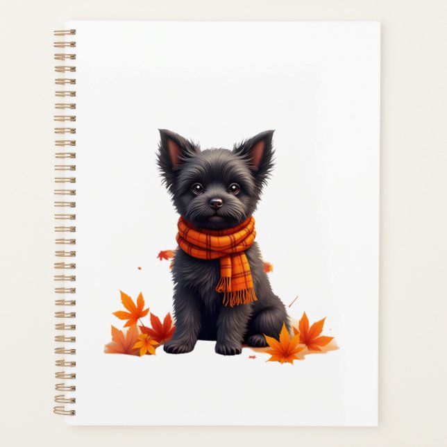 Affenpinscher With Heart Made Of Autumn Leaves (Devant)