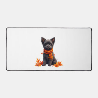 Affenpinscher With Heart Made Of Autumn Leaves
