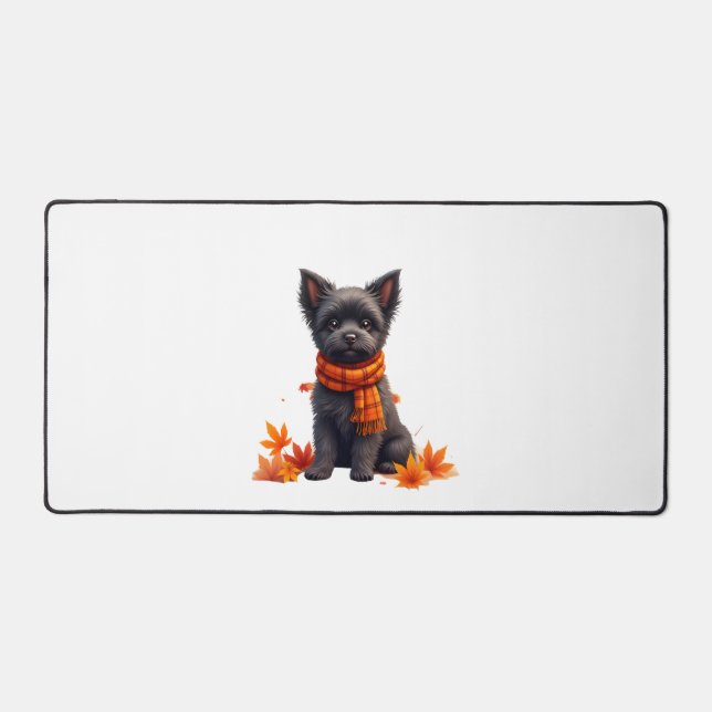 Affenpinscher With Heart Made Of Autumn Leaves (Recto)