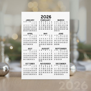 Affichage de l'année complète Calendrier Carte bla
