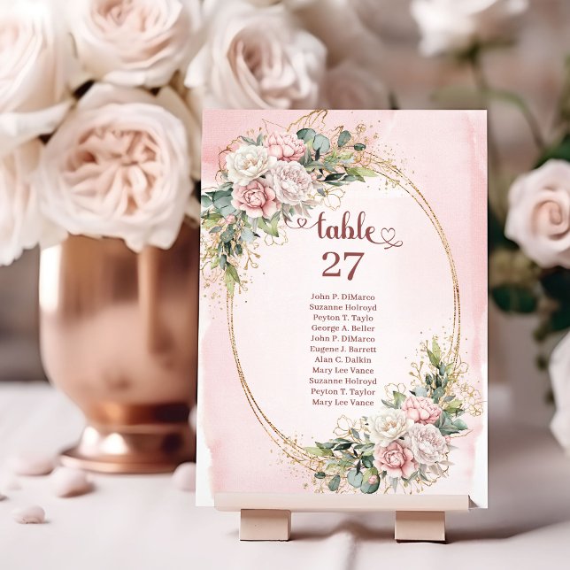 Affichage de numéro de table de mariage pailleté r (Blush Pink Glitter Wedding Table Number Display)