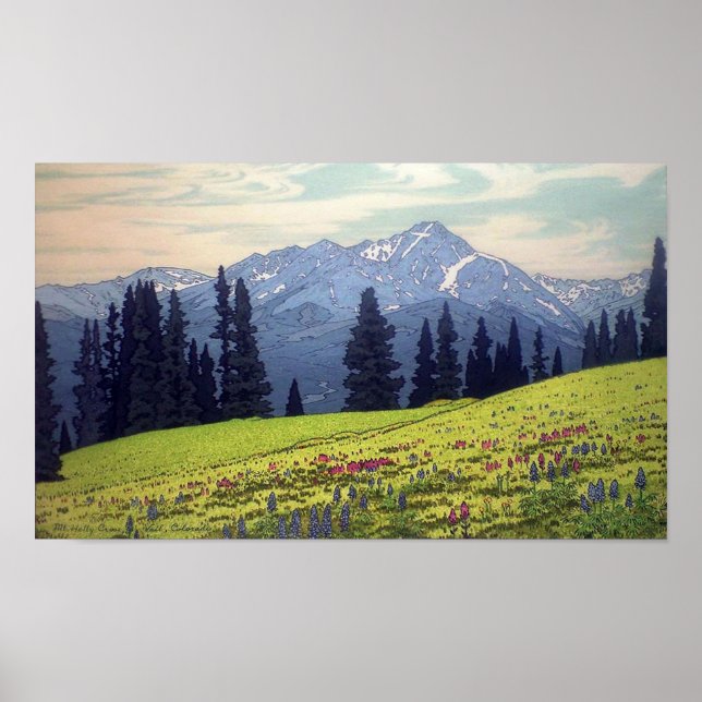 Affiche ホ リ  ク ロ  山, Mt. Holy Cross, Hiroshi Yoshida, Wood (Devant)