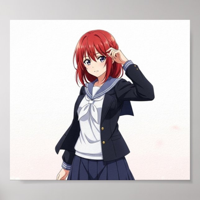 AFFICHE 日本のアニメ風女子キャラクター (Devant)