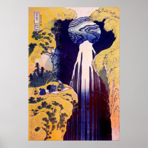 Affiche 木 曽 路 滝, Cascade de Kiso-road, Hokusai, Ukiyo-e