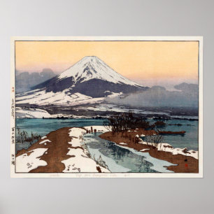 Affiche 河口湖, Lake Kawaguchi, Hiroshi Yoshida, Woodcut