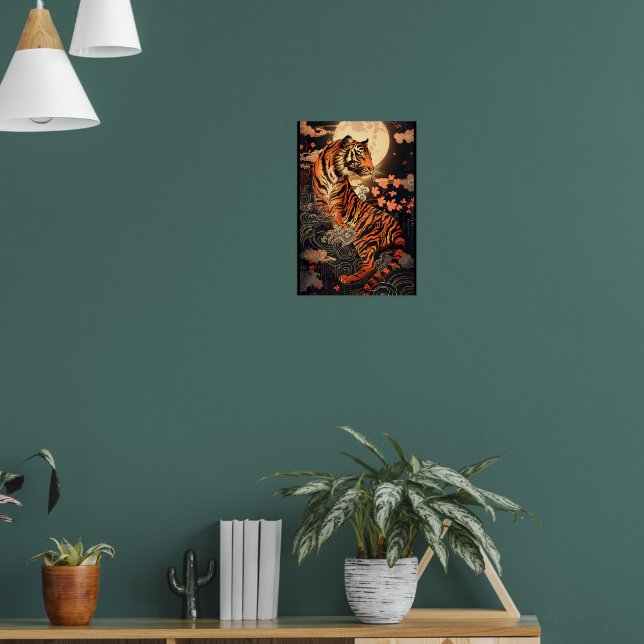 Affiche 満月と虎、夜の静けさ／Full moon and tiger, stillness of night (Salon 1)