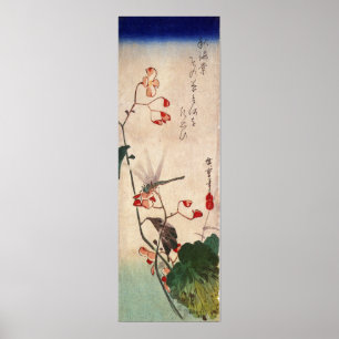 Affiche 花にトンボ, 広重 Dragonfly and Flower, Hiroshige, Ukiyo-e