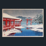 Affiche 雪 の 島, Sanctuaire Miyajima en Neige, Hasui Kawase<br><div class="desc">川 瀬 巴 Hasui Kawase (18 mai 1883 - 7 novembre 1957) était un artiste japonais. Il a été l'un des plus grands stylistes du mouvement shin-hanga ("nouvelles impressions"). Citation : Wikipedia</div>