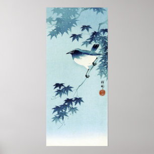 Affiche 青 い 鳥, 古 Oiseau en Bleu, Koson, Ukiyo-e