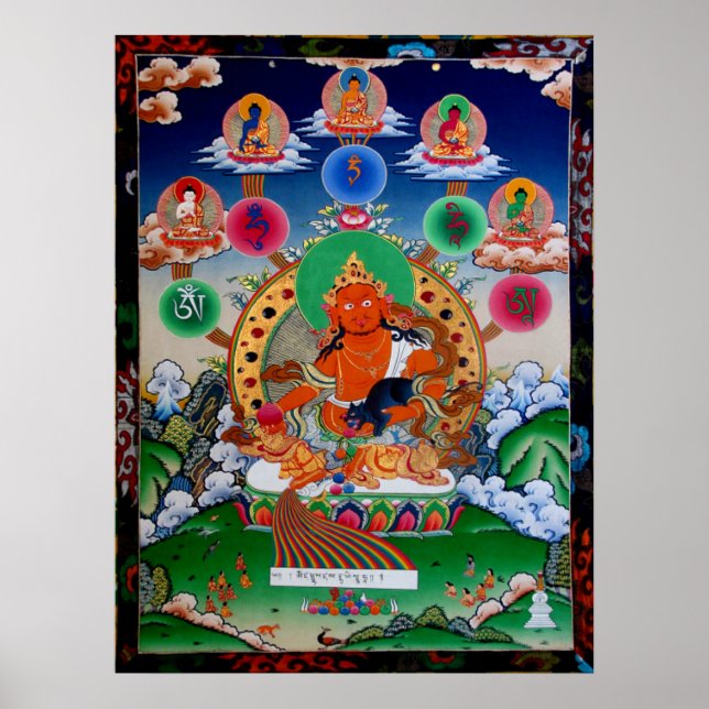 Affiche 黃 神5 Bouddha Mantra Jaune Jambhala 財 (Devant)