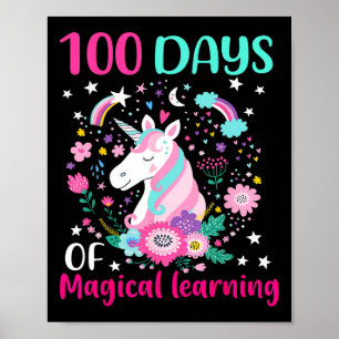 Affiche 00 jours d'apprentissage magique flossant unicorne