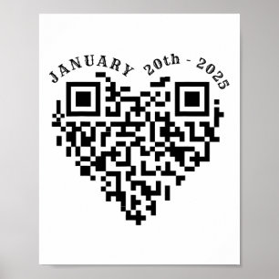 Affiche 01-20-2025 Drôle Trump Dance Troll Qr Scan Preside