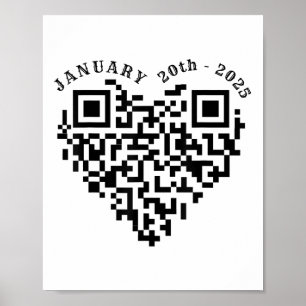 Affiche 01-20-2025 Drôle Trump Dance Troll Qr Scan Preside