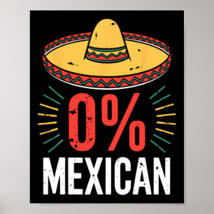 Affiche 0% Chemise Mexicaine Hommes Drôle Femmes Cinco De 