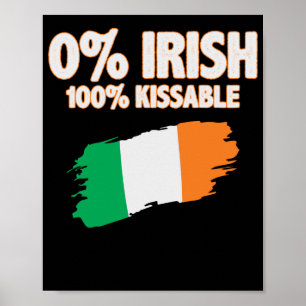 Affiche 0% Irlandais 100% Embrassable