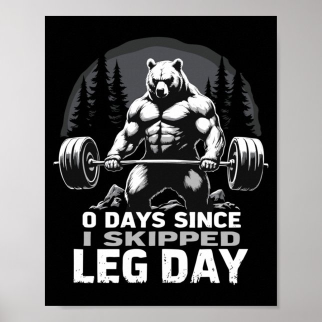 Affiche 0 Jours Depuis La Journée De Jambe Sautée Ours De  (Devant)