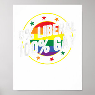 Affiche 0 Libéral 100 Gay LGBT Design pour les conservateu