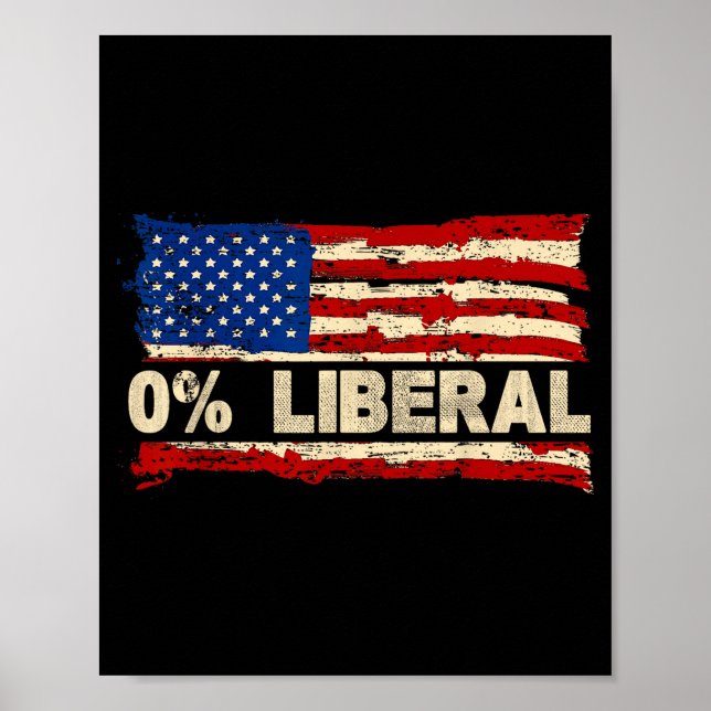 Affiche 0% Liberal Zero Percent Liberal Republican Flag  (Devant)