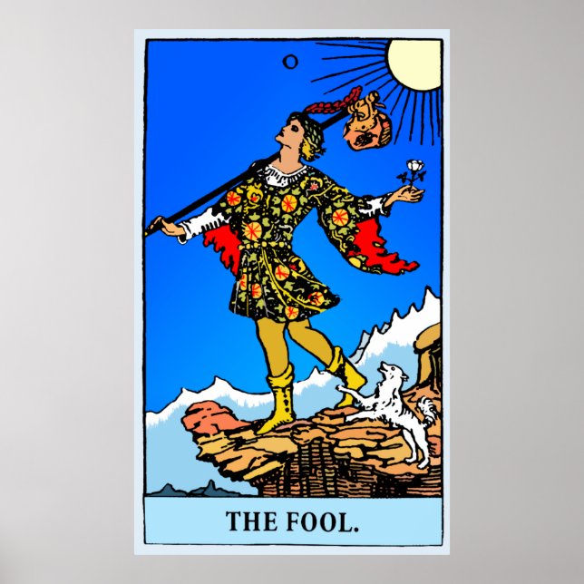 Affiche 0 - L'idiot, l'art du Tarot - couleurs énergétique (Devant)