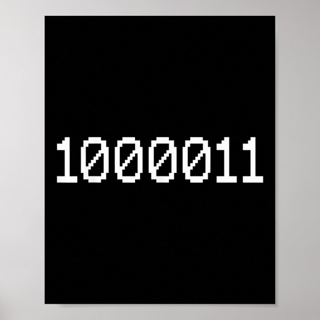 Affiche 1000011 Code binaire pour 67 Drôle de mème technol (Devant)