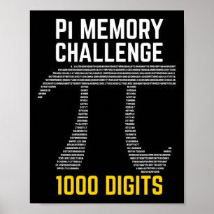 Affiche 1000 Chiffres Du Défi Mémoire Pi - Jour Pi
