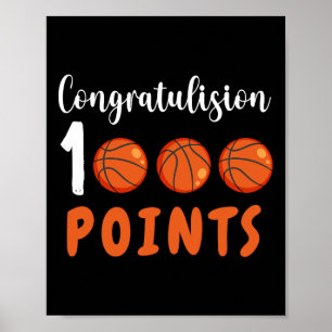 Affiche 1000 Points Bysketbyll Scorer High School Bysketby
