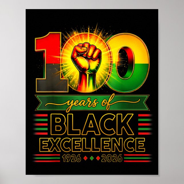 Affiche 100 Ans D'excellence Noire Centenaire Histoire Des (Devant)