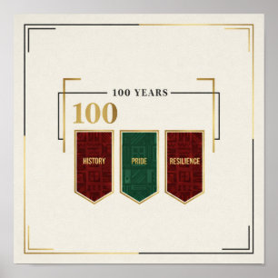 Affiche 100 ans d'histoire noire, de fierté et de résilien