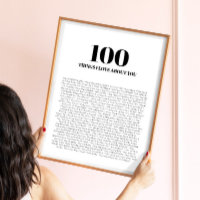 100 choses que j'aime de toi Minimaliste Moderne